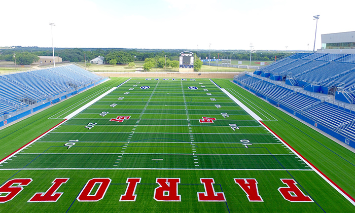 Georgetown ISD’s Athletic Complex with new Matrix Turf with Helix from Hellas Construction installed in July 2016.