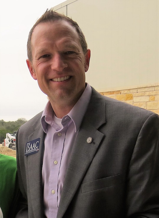 State Representative Jason Isaac attends Toys for Tots drive at the new school being built in Dripping Springs.