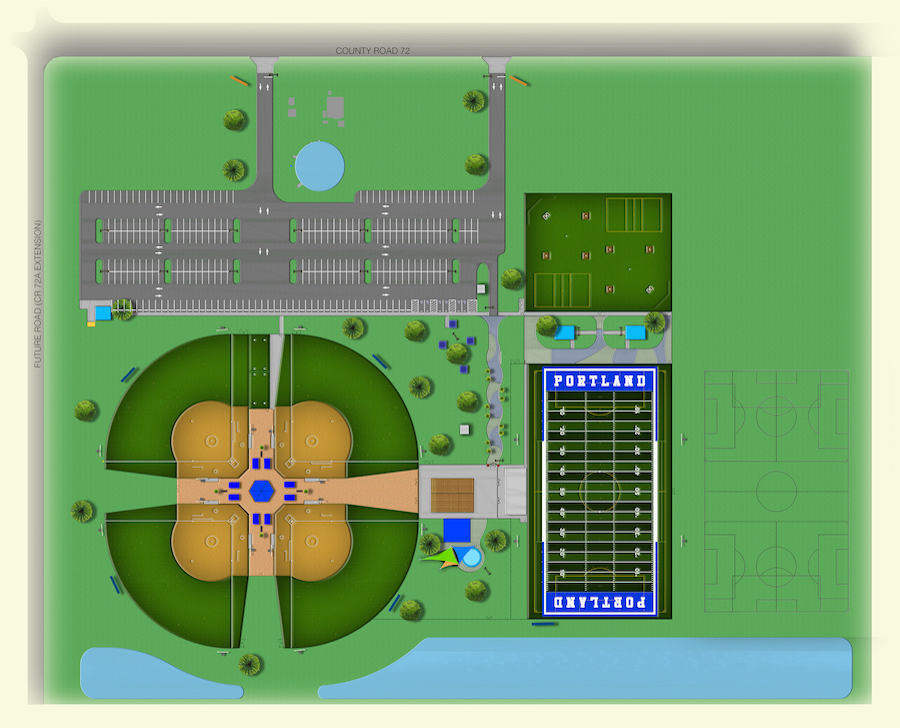 Proposed rendering of the Portland, TX Municipal Park that will be renovated by Hellas Construction.