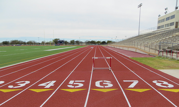 Pictured is a Hellas’ x1000 epiQ Tracks installed at John F. Kennedy High School Stadium in San Antonio, TX