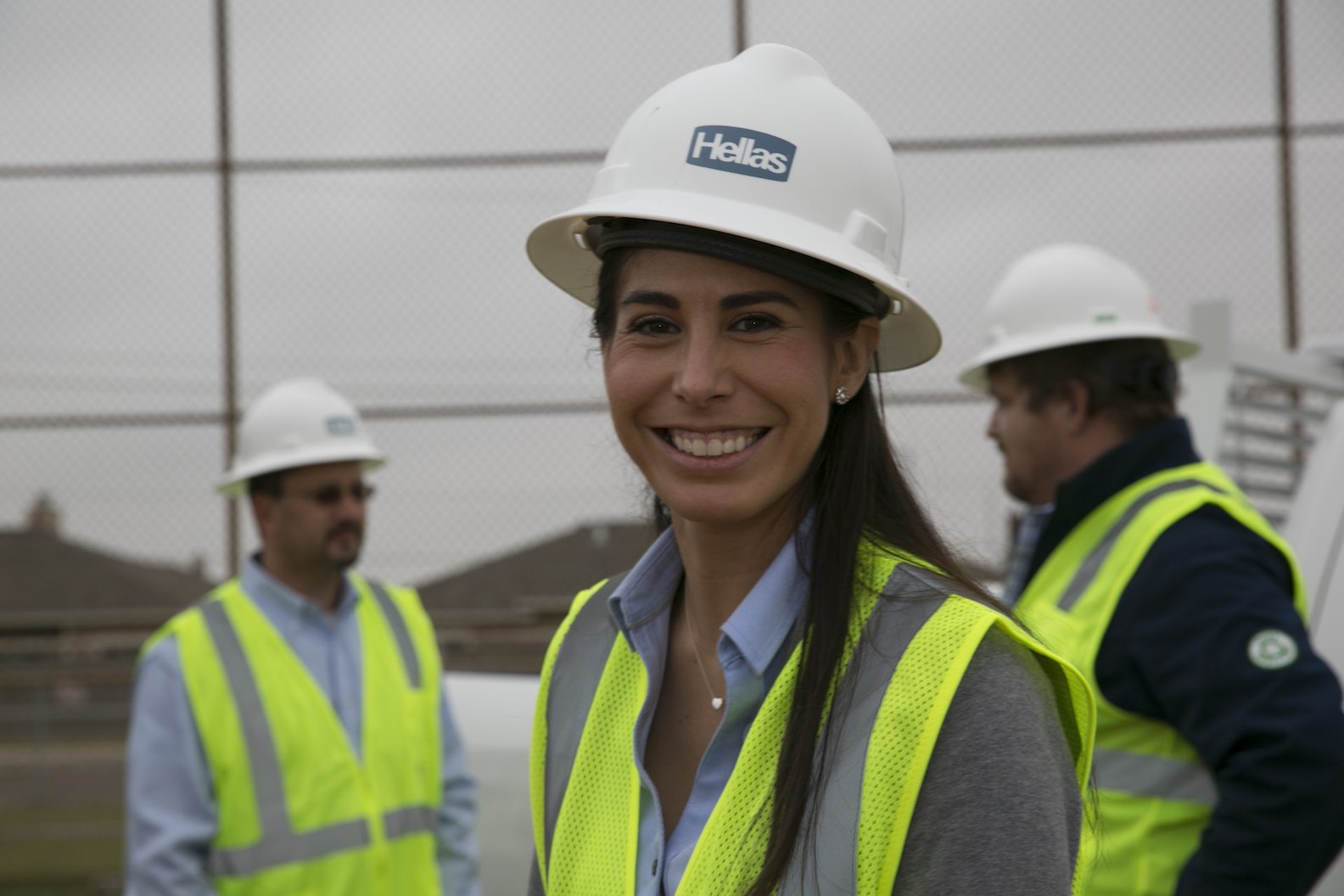 Tianna Flores, vice president of design for Hellas Construction, at the Portland TX groundbreaking in December 2016.