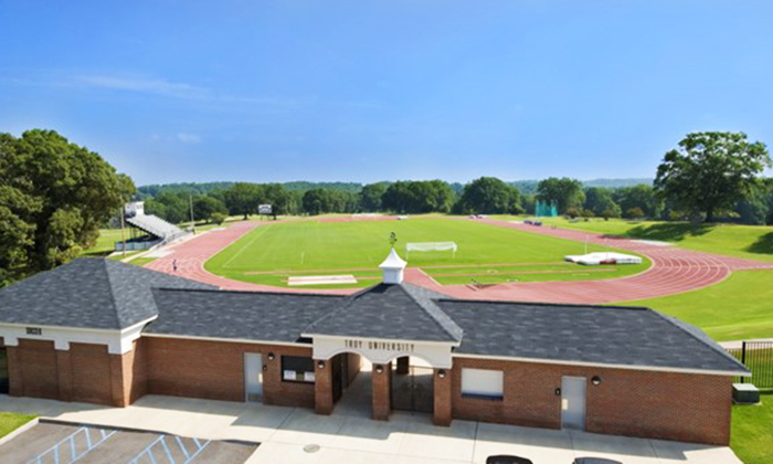 Picture of the Jesse H. Colley Track/Soccer Complex at Troy University in Alabama where Hellas will be installing its Z5000 epiQ Tracks.