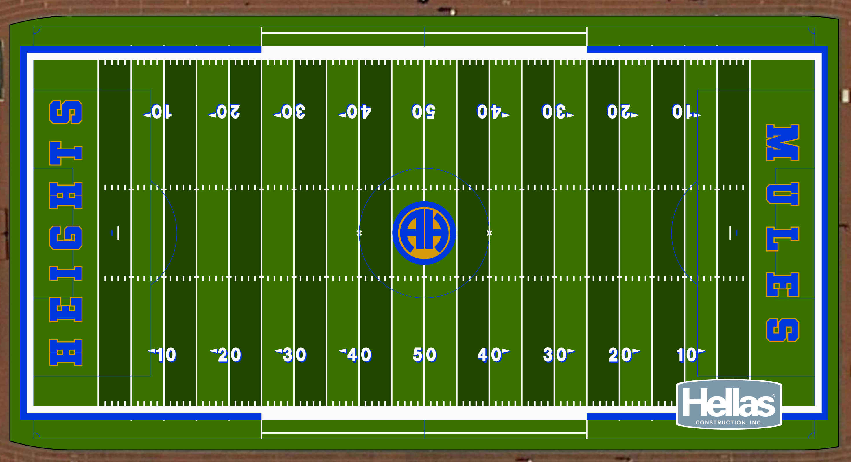 Proposed rendering of the new Matrix® Turf with Helix Technology field at Harry B. Orem Stadium in Alamo Heights. The field will feature Hellas’ new EcothermTM infill and Cushdrain® pad.