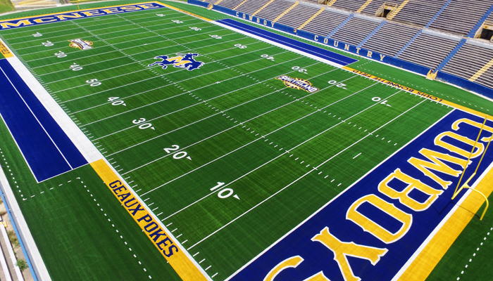 The new Matrix® Turf with Helix Technology at McNeese State University, manufactured and installed by Hellas Construction.