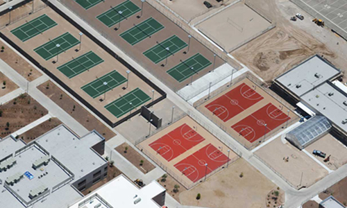 Completed Tennis Court Construction at Eastlake High School